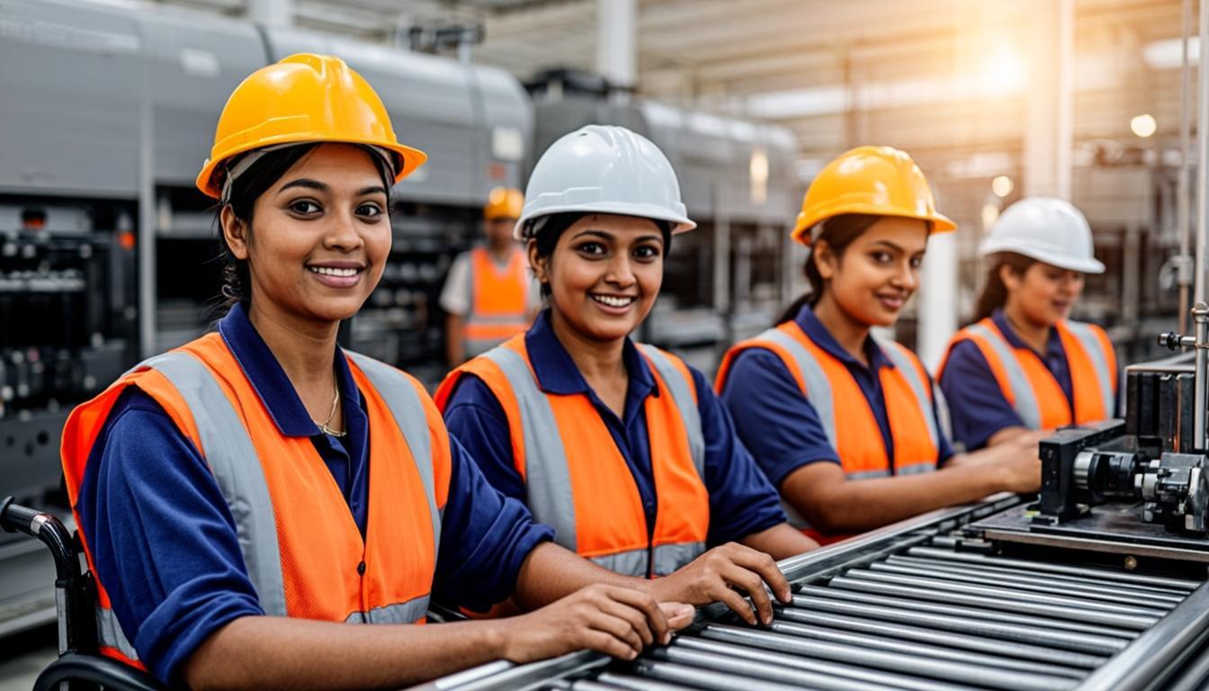 Women working in a manufacturing environment